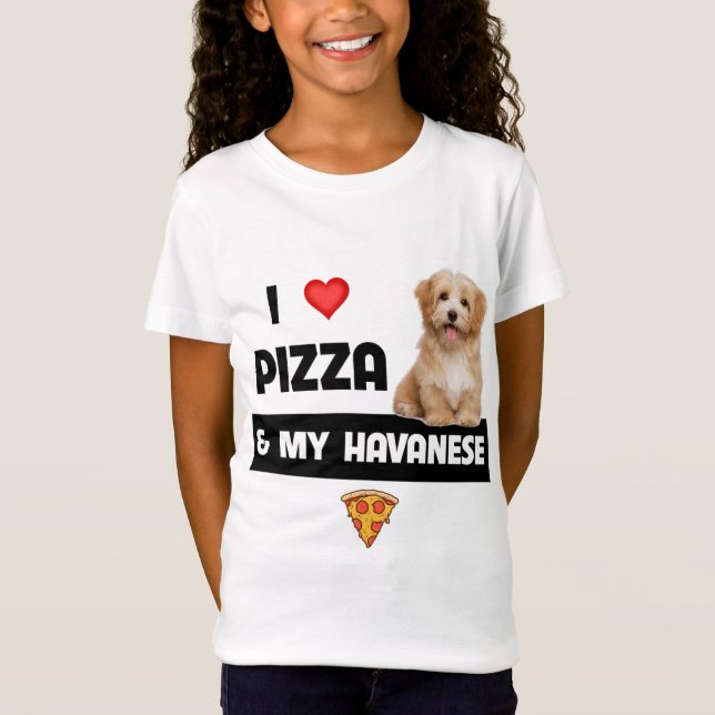 Camiseta Me Encanta La Pizza Y Mi Perro Havapoo Pepperoni (Anverso)