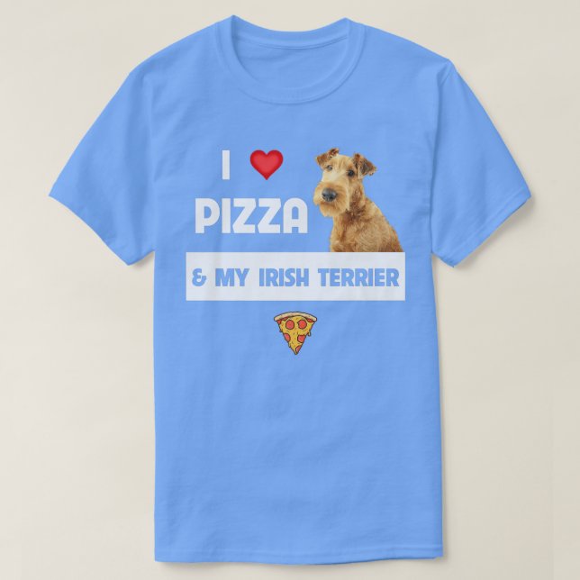 Camiseta Me Encanta La Pizza Y Mi Perro Irlandés Pepperoni (Diseño del anverso)
