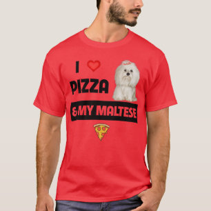 Camiseta Me Encanta La Pizza Y Mi Perro Maltés Pepperoni Ch