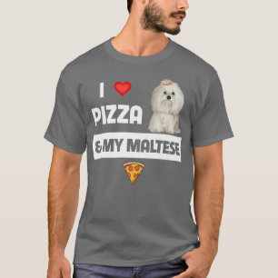 Camiseta Me Encanta La Pizza Y Mi Perro Maltés Pepperoni Ch