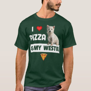 Camiseta Me Encanta La Pizza Y Mi Perro Occidental Blanco D