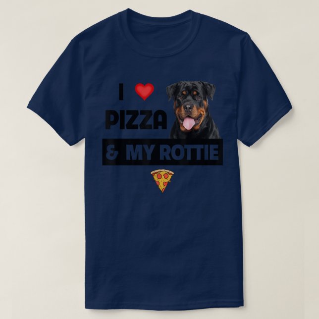 Camiseta Me Encanta La Pizza Y Mi Perro Rotativo Pepperoni  (Diseño del anverso)