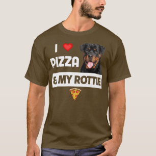 Camiseta Me Encanta La Pizza Y Mi Perro Rotativo Pepperoni 