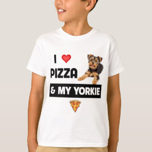 Camiseta Me Encanta La Pizza Y Mi Perro Yorkie Pepperoni Yo