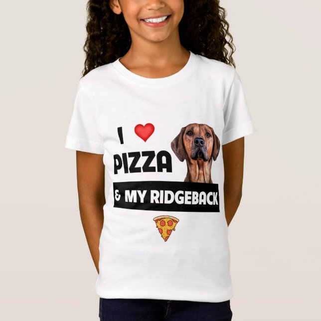 Camiseta Me Encanta La Pizza Y Mi Pimienta Ridgeback Perro  (Anverso)