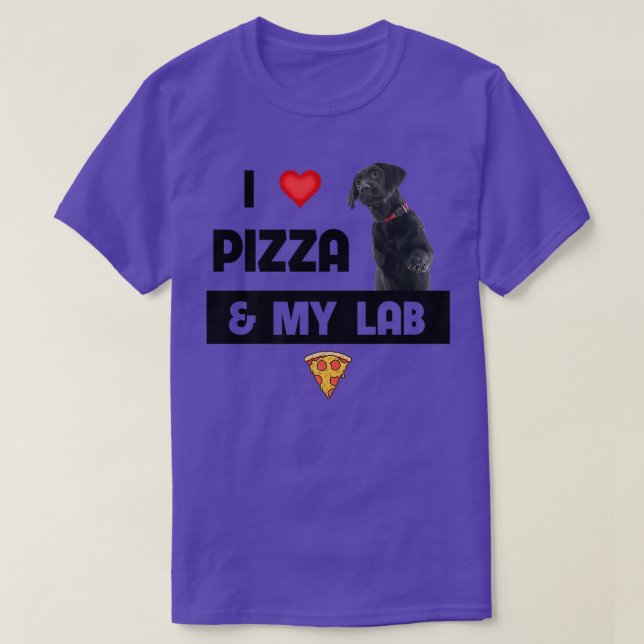 Camiseta Me Encanta La Pizza Y Mi Queso De Perro De Laborat (Diseño del anverso)