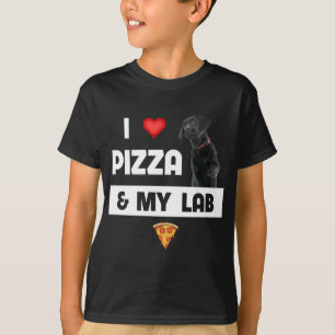 Camiseta Me Encanta La Pizza Y Mi Queso De Perro De Laborat
