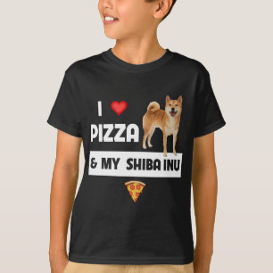 Camiseta Me Encanta La Pizza Y Mi Queso De Perro Shiba Inu