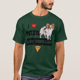 Camiseta Me Encanta La Pizza Y Mi Queso Papillón Perro 