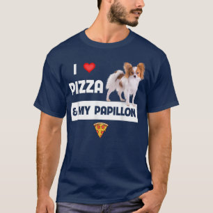 Camiseta Me Encanta La Pizza Y Mi Queso Papillón Perro