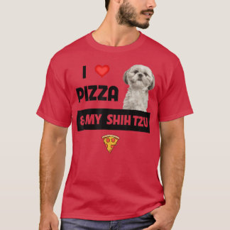 Camiseta Me Encanta La Pizza Y Mi Queso Shih Tzu Perg Peppe
