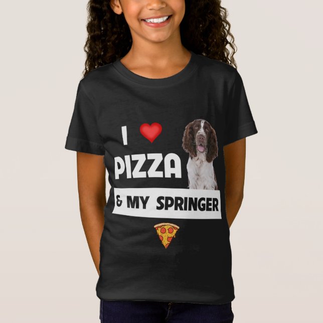 Camiseta Me Encanta La Pizza Y Mis Pepperoni Perro Español  (Anverso)