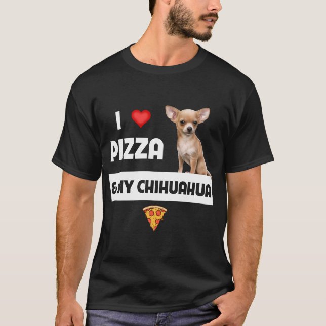 Camiseta Me encanta la pizza y Pepperoni, mi dueña de perro (Anverso)