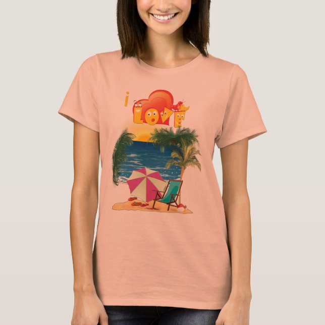 Camiseta Me encanta la playa en verano (Anverso)