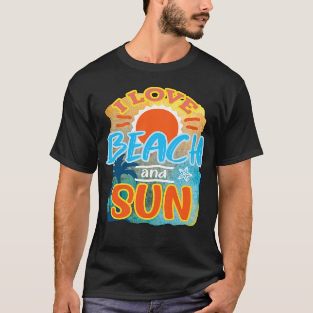 Camiseta Me encanta la playa y el sol (Anverso)