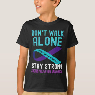 Camiseta Me encanta la prevención del suicidio Verde azulad