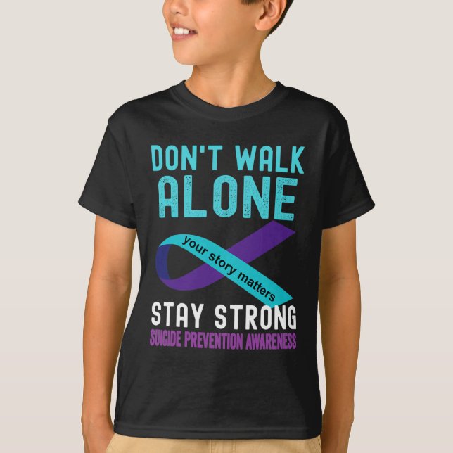 Camiseta Me encanta la prevención del suicidio Verde azulad (Anverso)