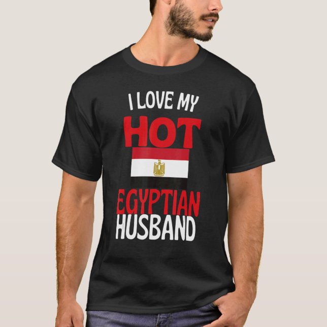 Camiseta Me encanta la relación entre mi marido egipcio y E (Anverso)