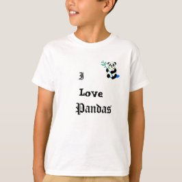Camiseta Me encanta la sudadera de los niños de Pandas