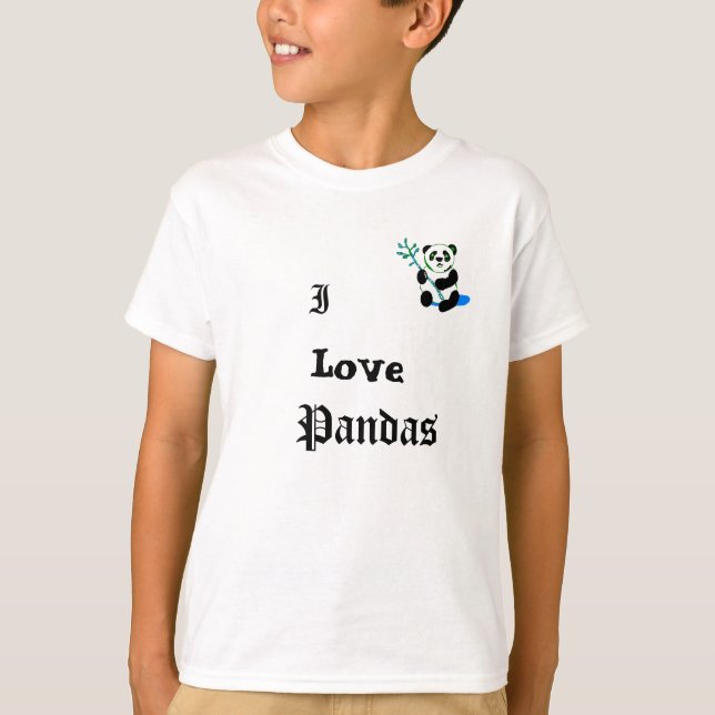 Camiseta Me encanta la sudadera de los niños de Pandas (Anverso)