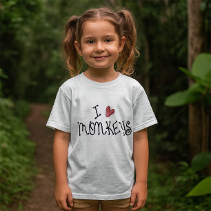 Camiseta Me encanta la tipografía manuscrita de monos