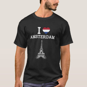 Camiseta Me encanta la Torre Eiffel de Ámsterdam, broma div