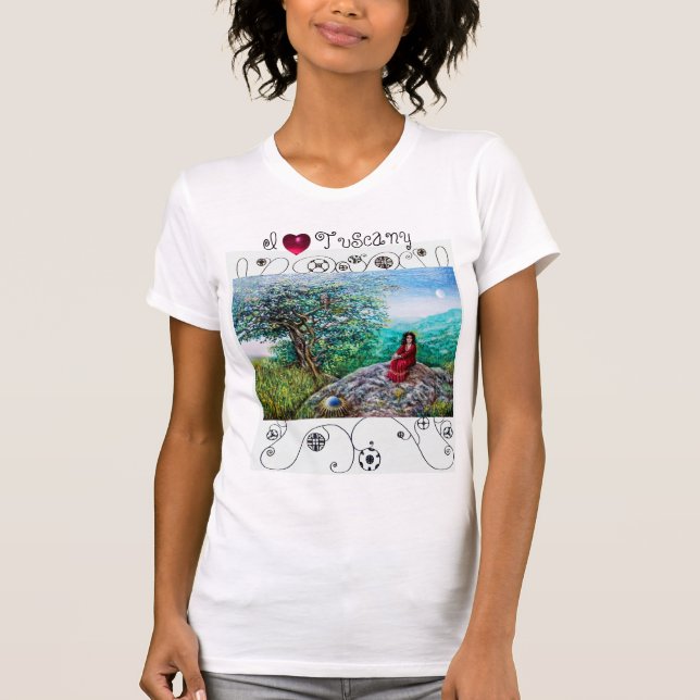 Camiseta ME ENCANTA LA TOSCANA/Amanecer en Madera Verde y D (Anverso)