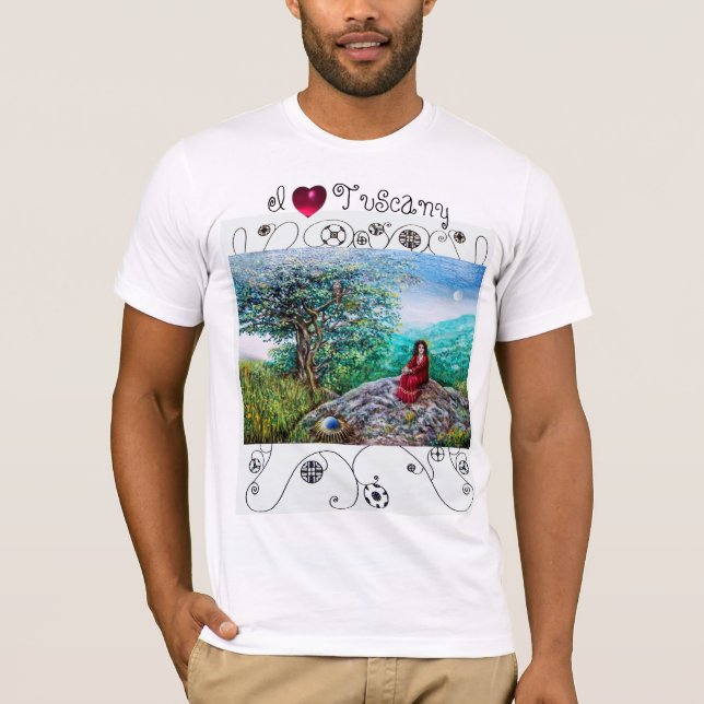 Camiseta ME ENCANTA LA TOSCANA/Amanecer en Madera Verde y D (Anverso)