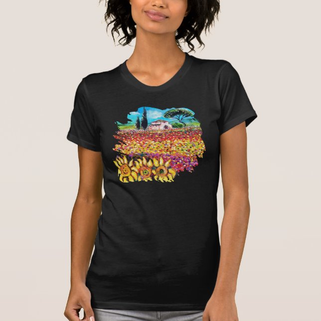 CAMISETA ME ENCANTA LA TOSCANA Y LAS FLORES (Anverso)