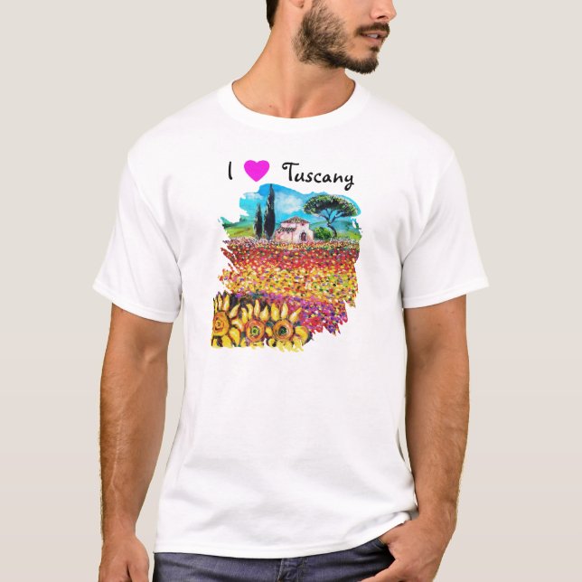 CAMISETA ME ENCANTA LA TOSCANA Y LAS FLORES (Anverso)