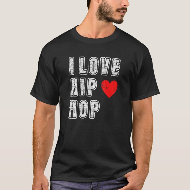 Camiseta Me encanta la vieja escuela de música rap de Hip H (Anverso)