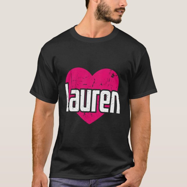 Camiseta Me Encanta Lauren Cute Nombre I Heart Lauren (Anverso)