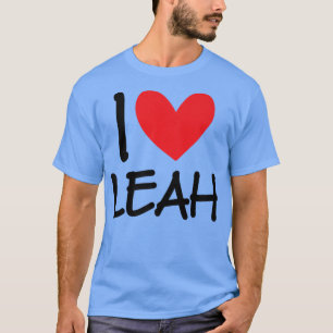 Camiseta Me encanta Leah Name Chica personalizada Mujer BFF