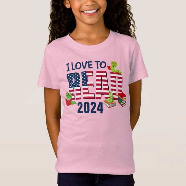 Camiseta ME ENCANTA LEER A LOS NIÑOS DE LA bandera de Estad (Anverso)