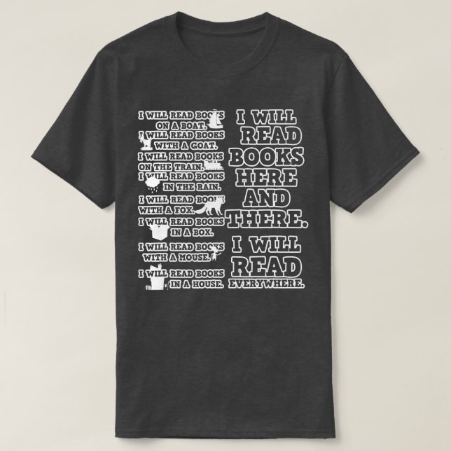 Camiseta Me Encanta Leer Leeré Libros Aquí Y Ahí Regalo (Diseño del anverso)