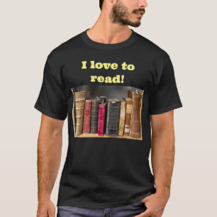 Camiseta Me encanta leer libros antiguos de época