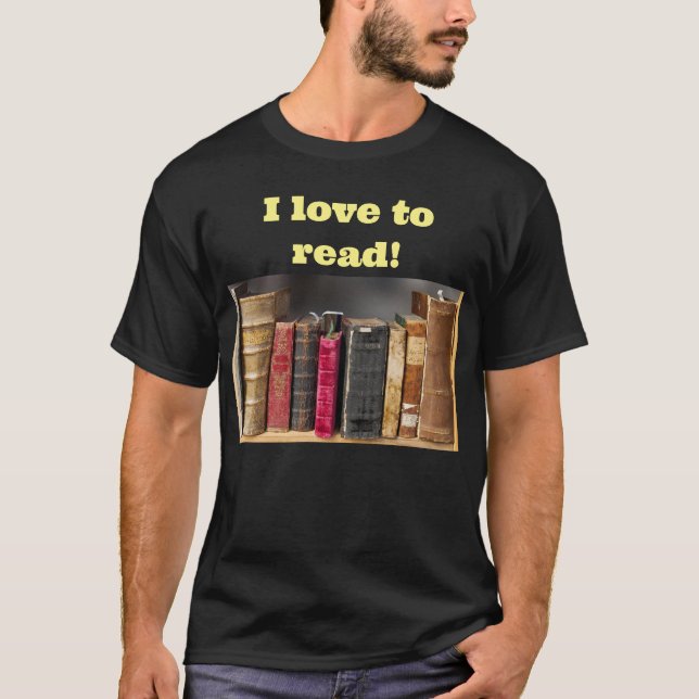 Camiseta Me encanta leer libros antiguos de época (Anverso)
