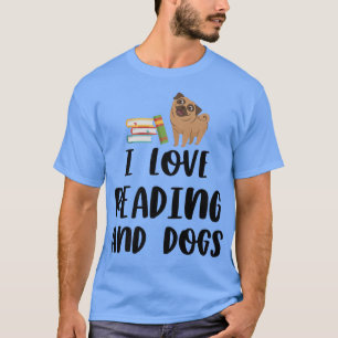 Camiseta Me Encanta Leer Y Perros Cute Pug Bookworm Bo