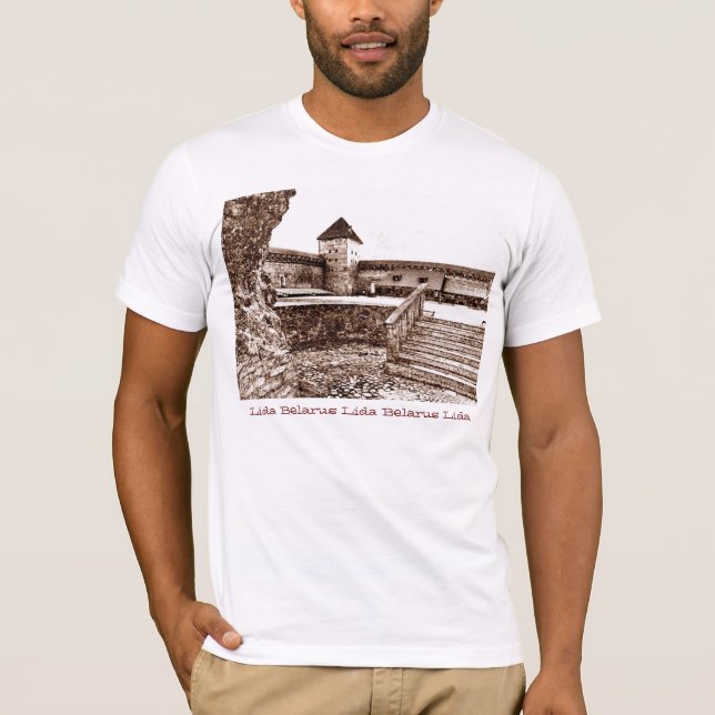 Camiseta Me encanta Lida Belarus Architecture Castle Sketch (Anverso)