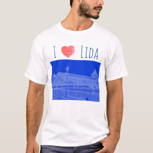Camiseta Me encanta Lida Belarus Architecture Castle Sketch