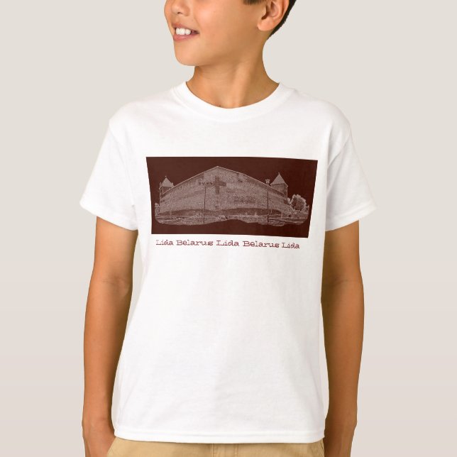 Camiseta Me encanta Lida Belarus Architecture Castle Sketch (Anverso)