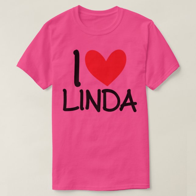 Camiseta Me encanta Linda Name Heart Personalized Men BFF F (Diseño del anverso)