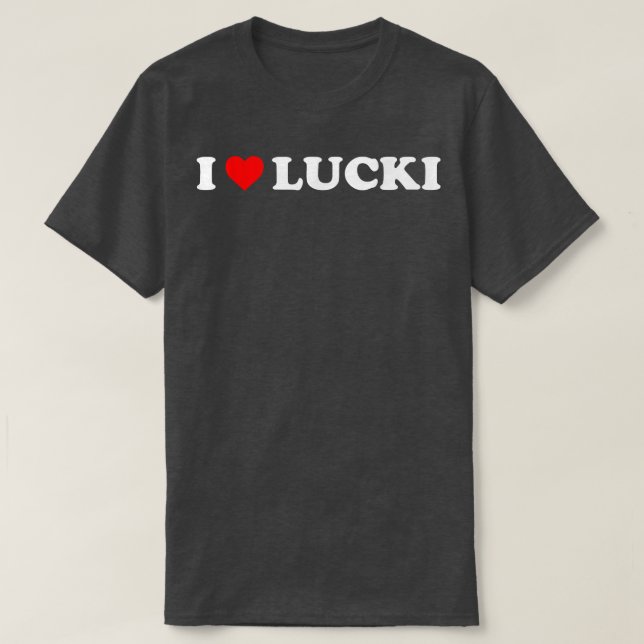 Camiseta me encanta lucki Heart Lucki (Diseño del anverso)