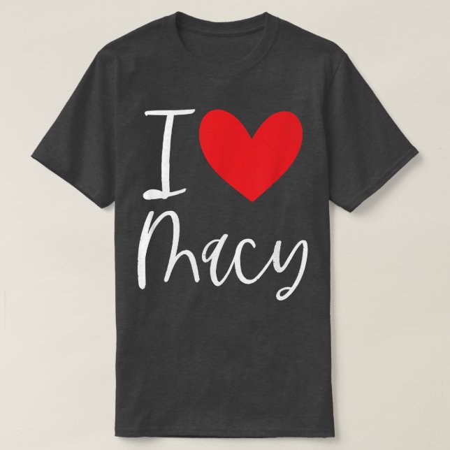 Camiseta Me encanta Macy Name Personalizada Chica Mujer BFF (Diseño del anverso)
