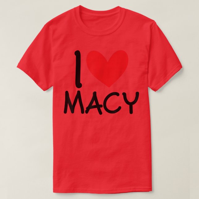 Camiseta Me encanta Macy Name Personalizada Chica Mujer BFF (Diseño del anverso)