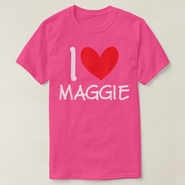Camiseta Me encanta Maggie Name Chica personalizada mujer B (Diseño del anverso)