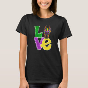Camiseta Me encanta Mardi Gras Costume Doberman Perro Puppy