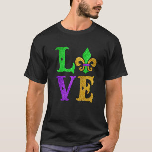 Camiseta Me encanta Mardi Gras Funny Mardi Gras Fleur De Ly