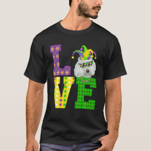 Camiseta Me encanta Mardi Gras Graciosa Perro de perro cani
