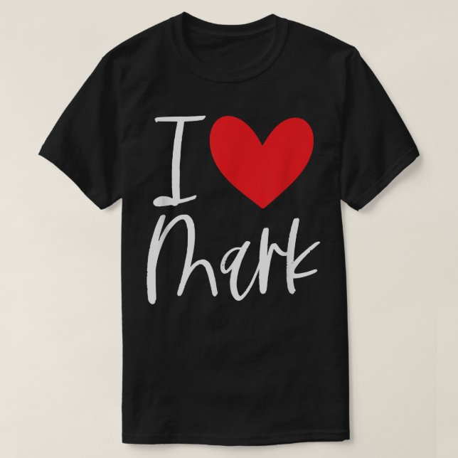 Camiseta Me encanta Mark Name Personalized Boy Man BFF Frie (Diseño del anverso)